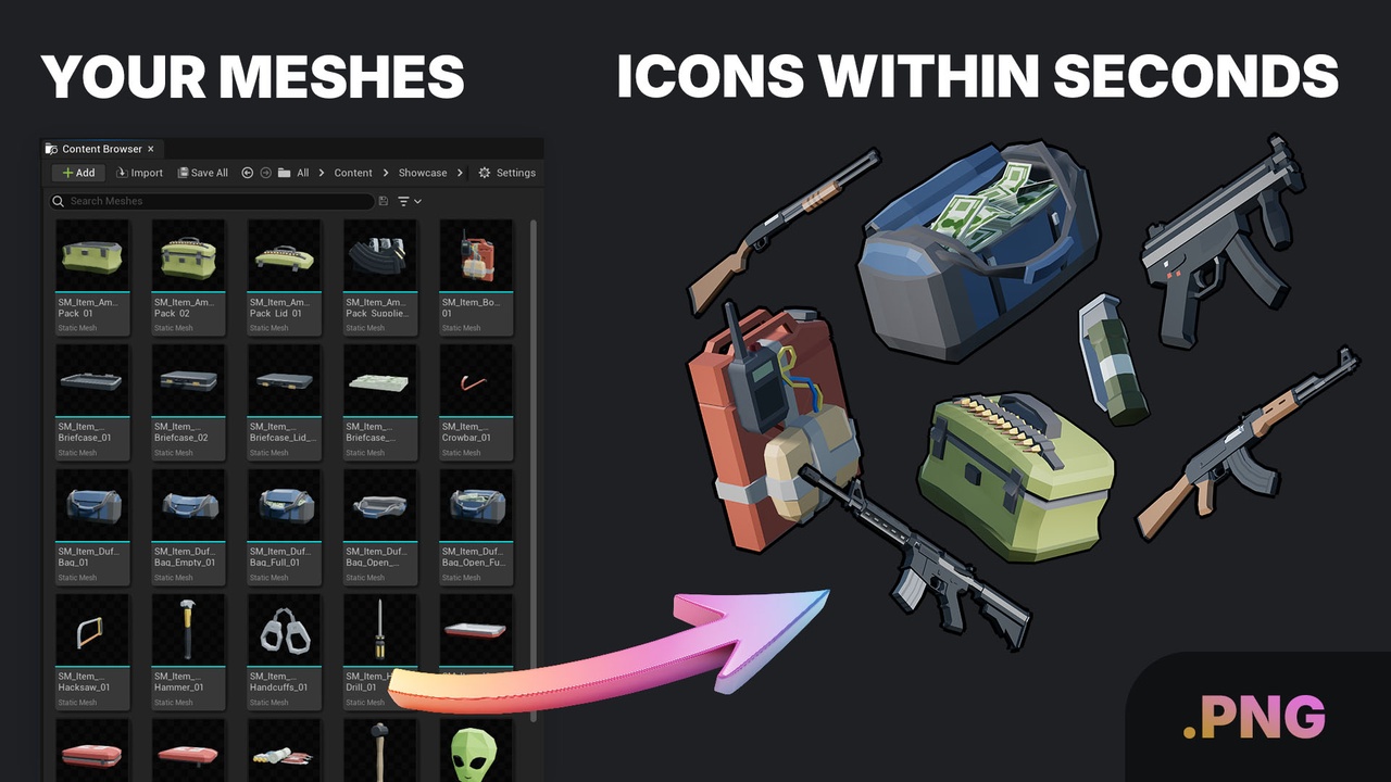 Media 1 for listing Bulk Icon Generator — Fast, Customizable Icon Export from Your Meshes