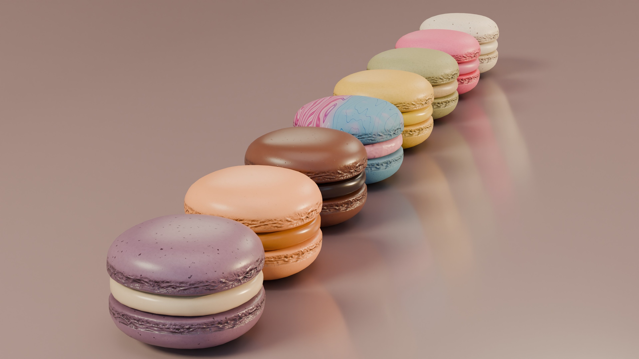 Media 1 for listing Macaron Low Poly Game Ready 3D Model with LODs