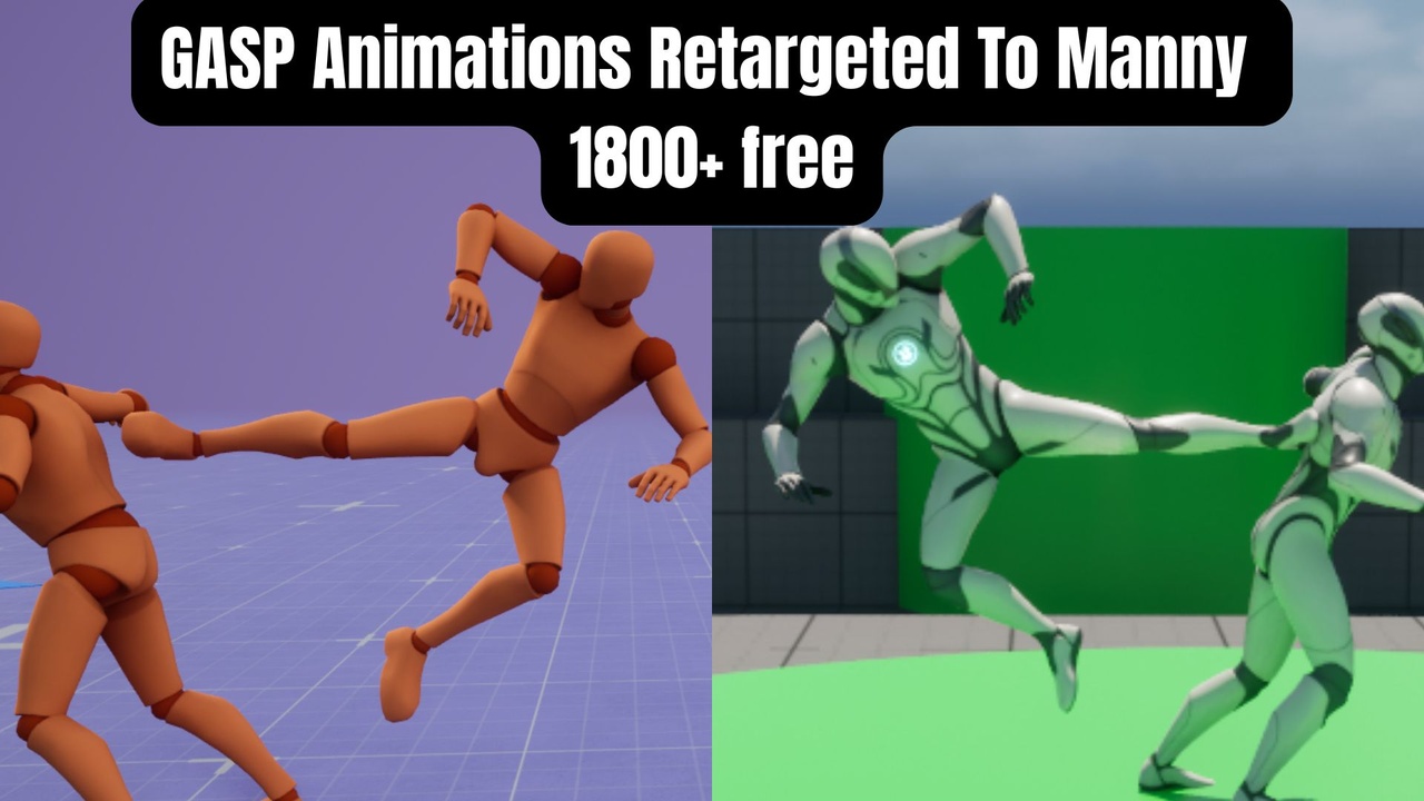Mídia 1 do anúncio Game Animation Sample Animations Retargeted to ue5 mannequin Animations only