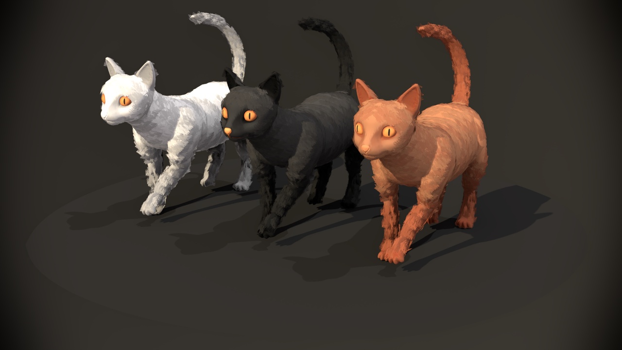 Media 1 for listing Paint Poly - Cats - Rigged & Animated
