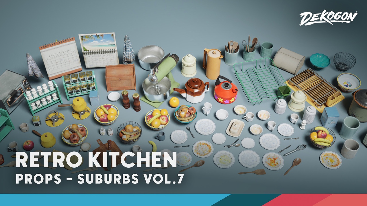 商品 Suburbs VOL.7 - Retro Kitchen (Nanite and Low Poly) 的媒体 1