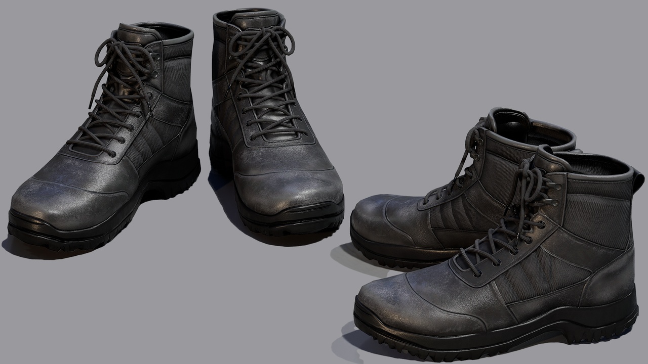 Media 1 for listing Combat Suit Boots for Metahuman(parametric)/UE5 skel, fully dyeable