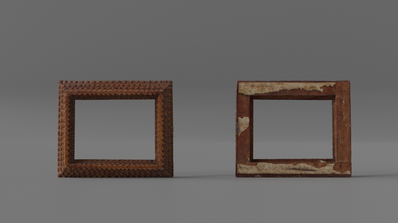 Media 1 for listing Vintage Carved Wooden Picture Frame - Photorealistic