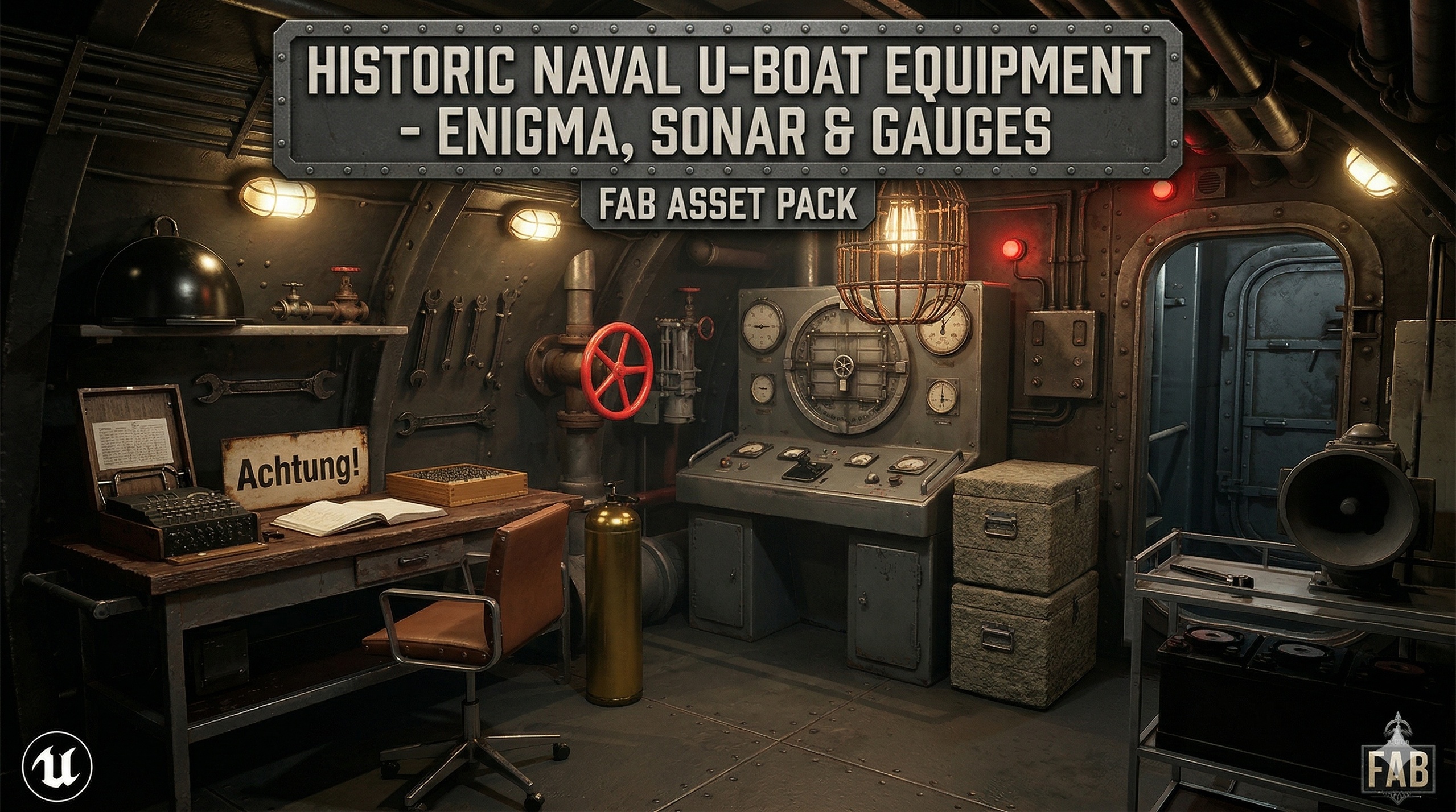Historic Naval U-Boat Equipment - Enigma, Sonar & Gauges | Fab