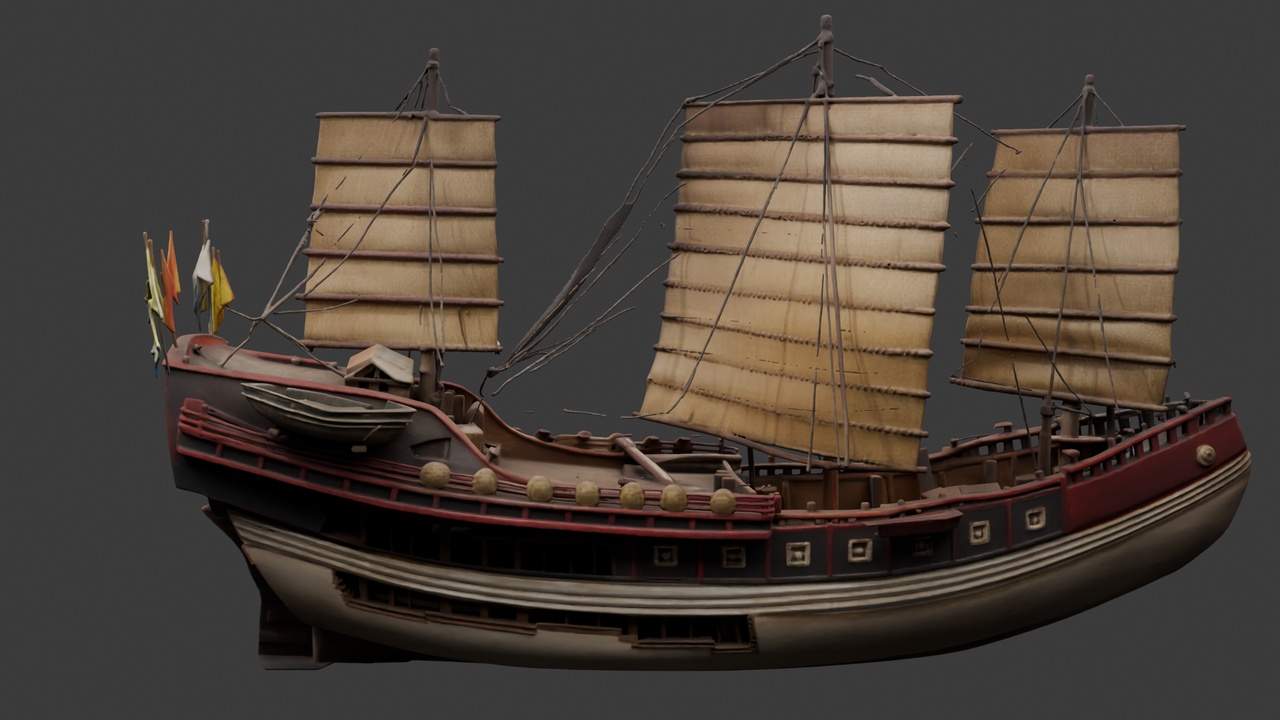 Media 1 for listing Chinese Ancient Sail Ship 3D Model