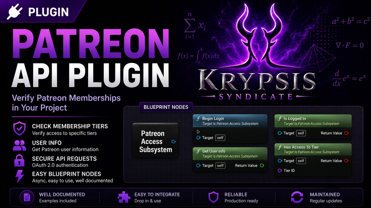 Media 1 for listing Patreon Tier Entitlement Checker Blueprint Nodes