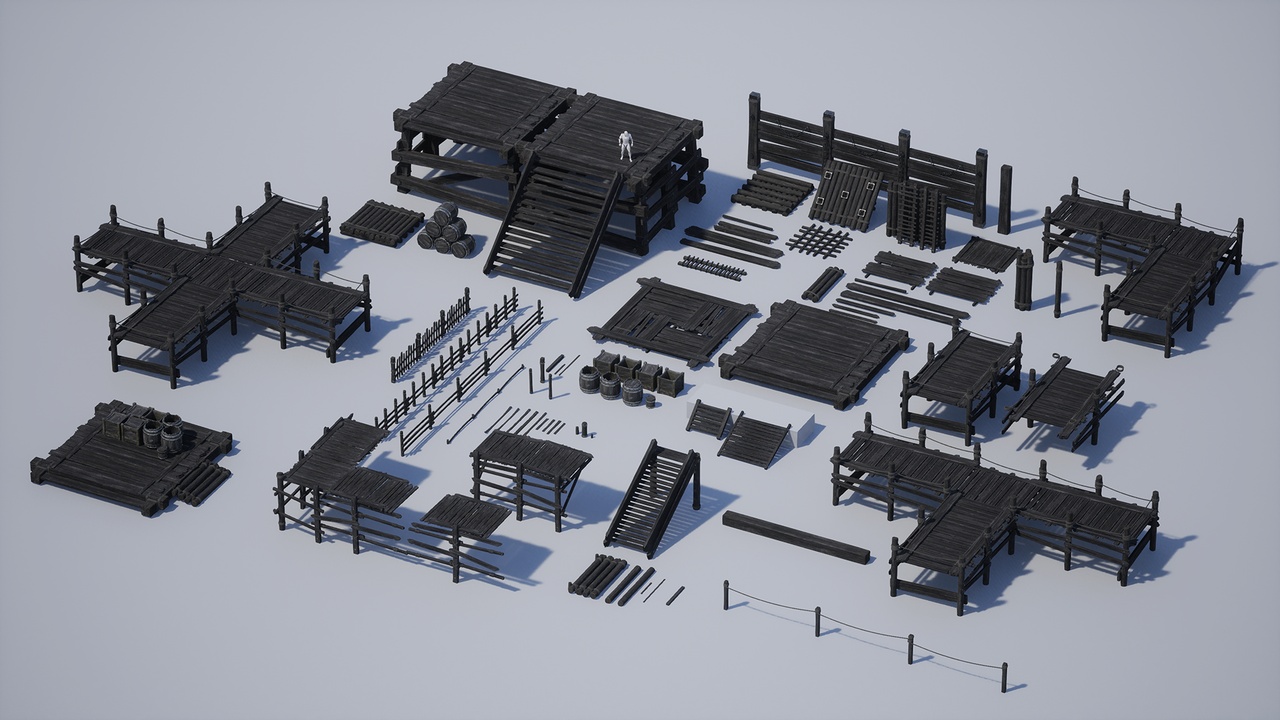 Wooden props environment pack 제품 등록을 위한 미디어 1개