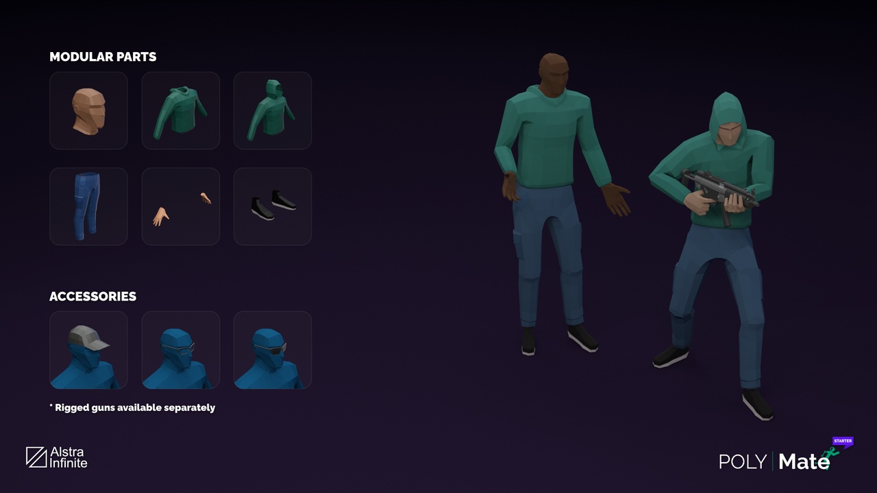 Media 1 for listing Urban Man - PolyMate - Low Poly Modular Character