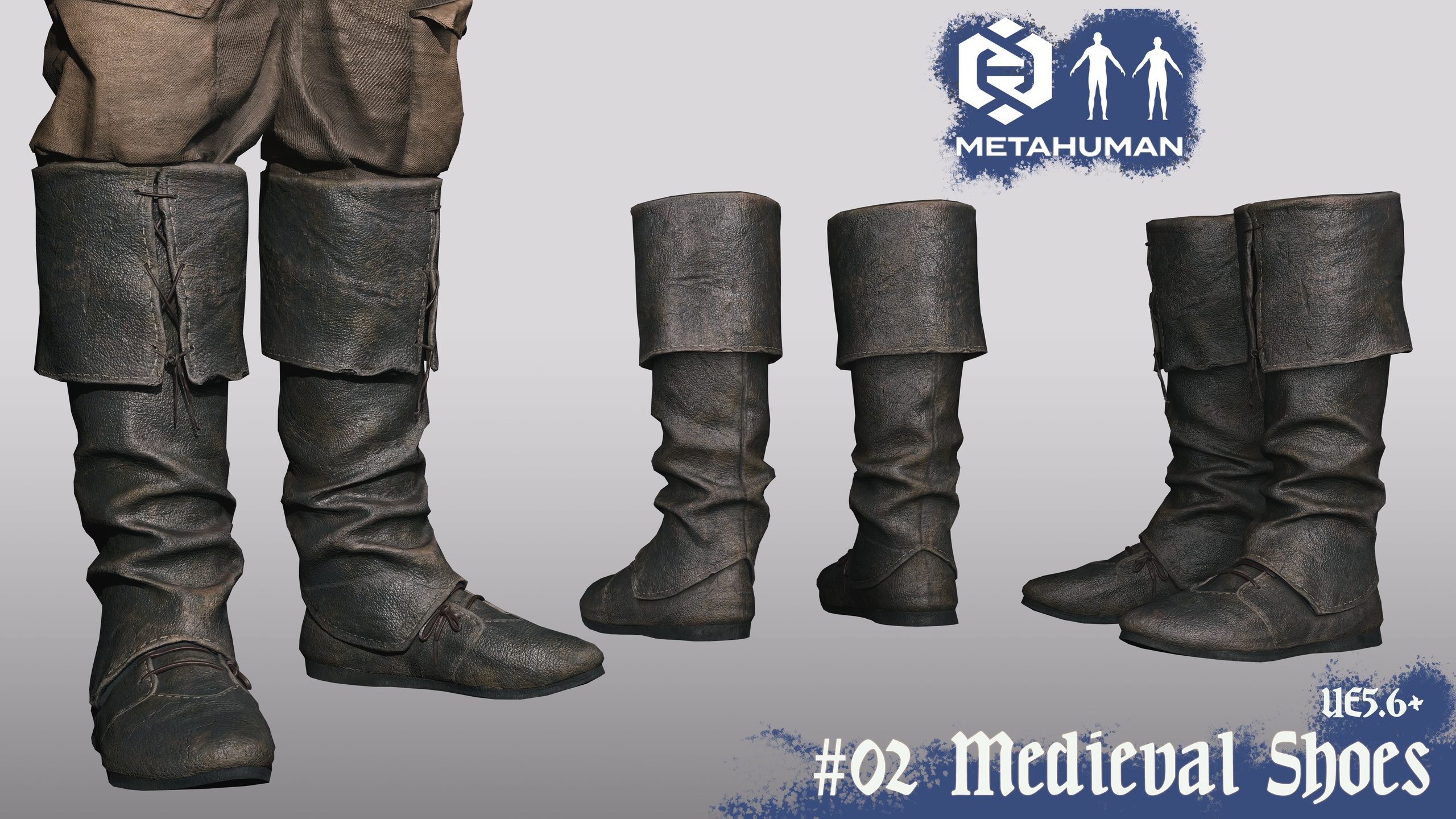 Media 1 for listing 02_Medieval Boots - Resizable Outfit Metahuman