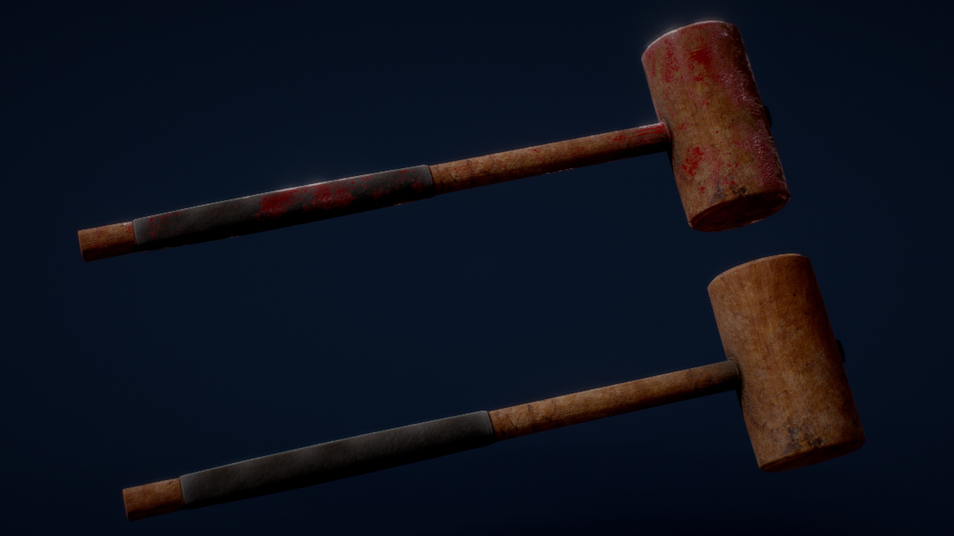Media 1 for listing Big Crafted Wooden Hammer Weapon (with Bloody Variant)