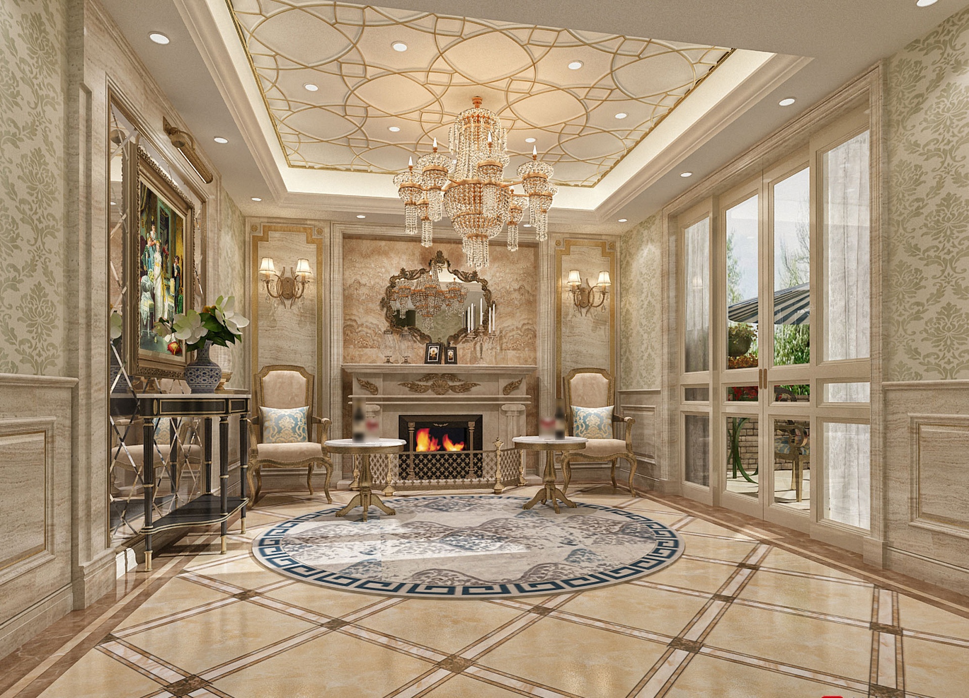 Media 1 for listing Luxury Villa Formal Living Room | Classic European Reception Interior
