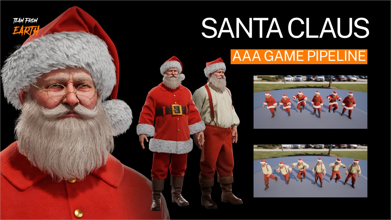 Media 1 for listing 3D Santa Claus rigged and animated ( Vintage and Classic )