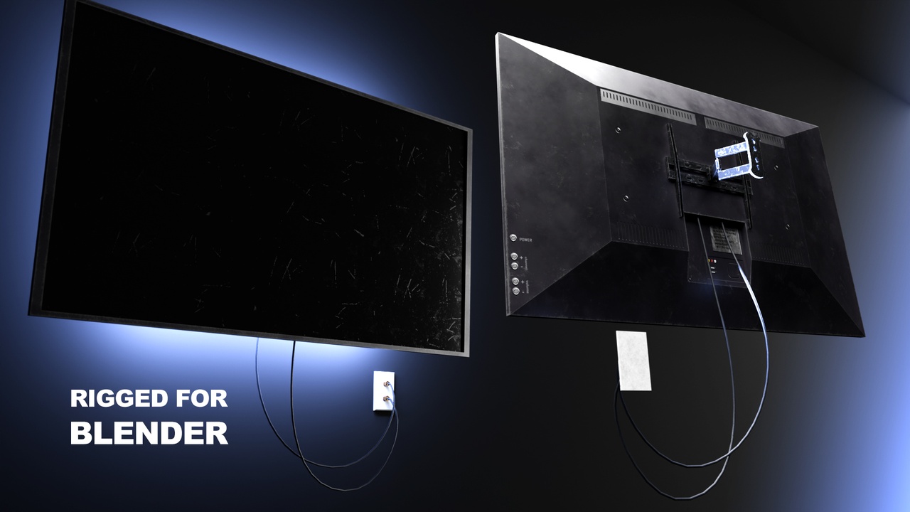 Media 1 for listing TV with Wall Mount (Rigged for Blender)