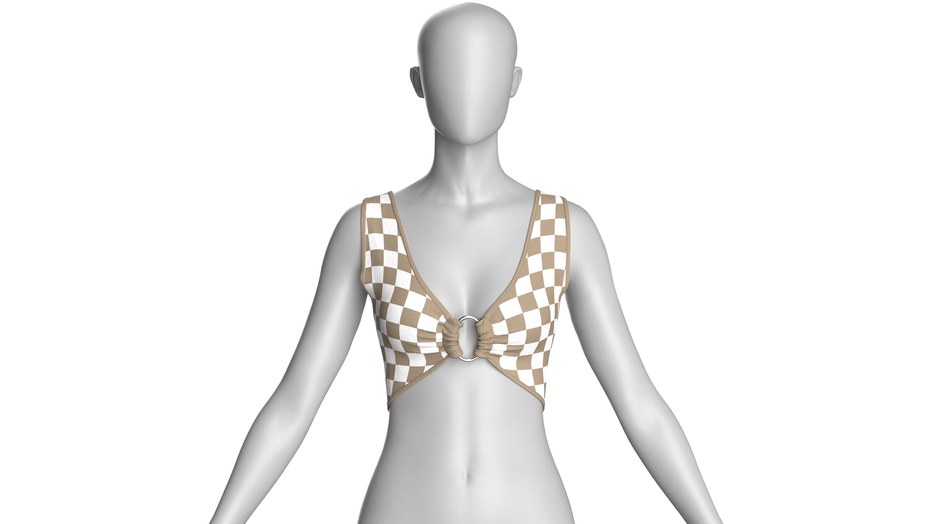 Media 1 for listing Girls Cocoa Check Bralette | High Poly