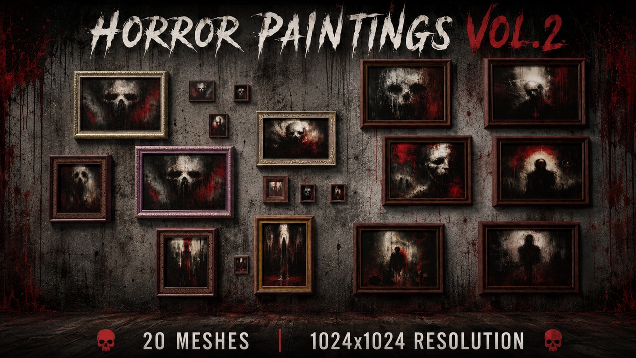 Media 1 for listing Horror Paintings Pack - Wall Decor - Vol.2