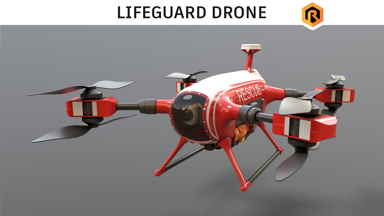 Lifeguard Rescue Drone - PBR 3D Model 제품 등록을 위한 미디어 1개