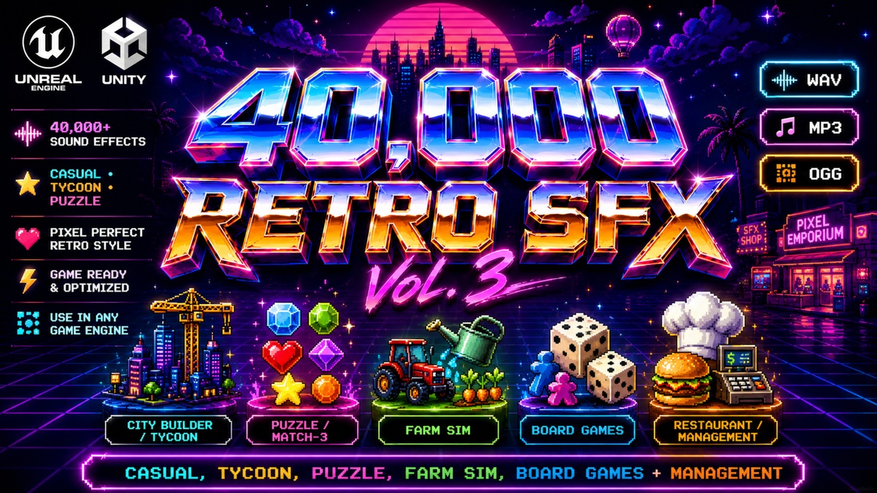 Media 1 for listing 40,000 Retro SFX Vol. III | Massive Game Sound Effects Pack