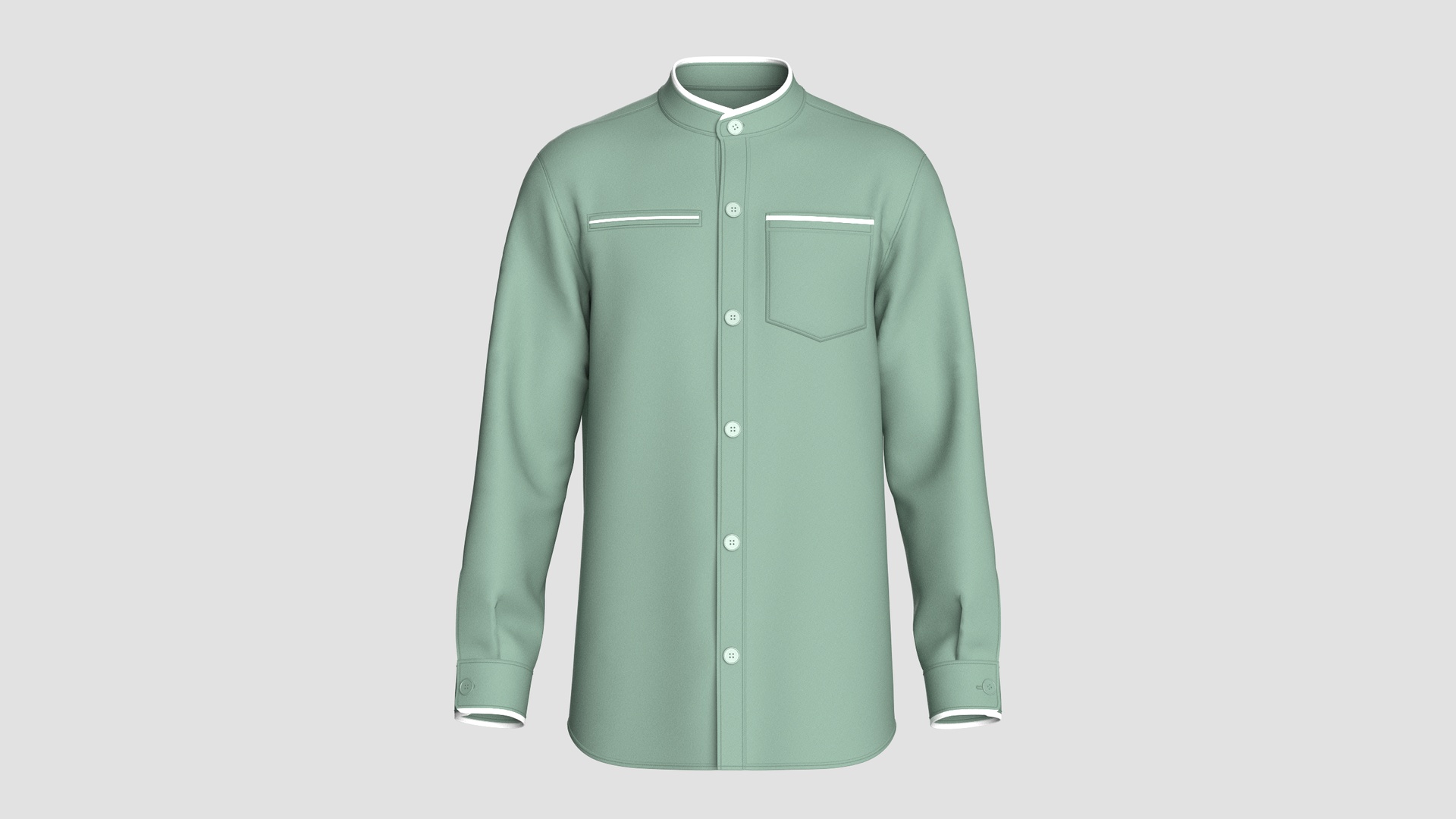 Media 1 for listing Men Casual Button-Up Shirt With Pocket | High Poly