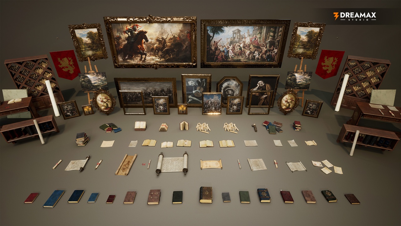Media 1 for listing Medieval & Fantasy Paintings, Books & Scrolls ( Picture Frames Parchment )