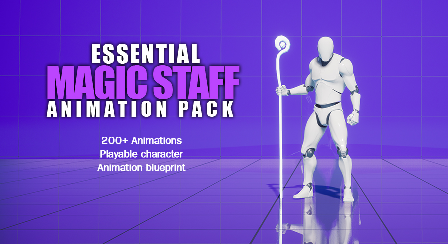 Essential Magic Staff Animation Pack | Fab