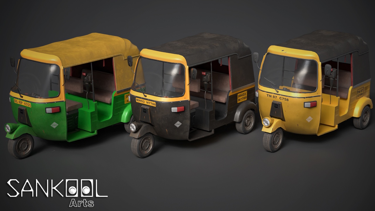 Media 1 for listing Indian Rickshaw Pack (Include GLTF/USD)