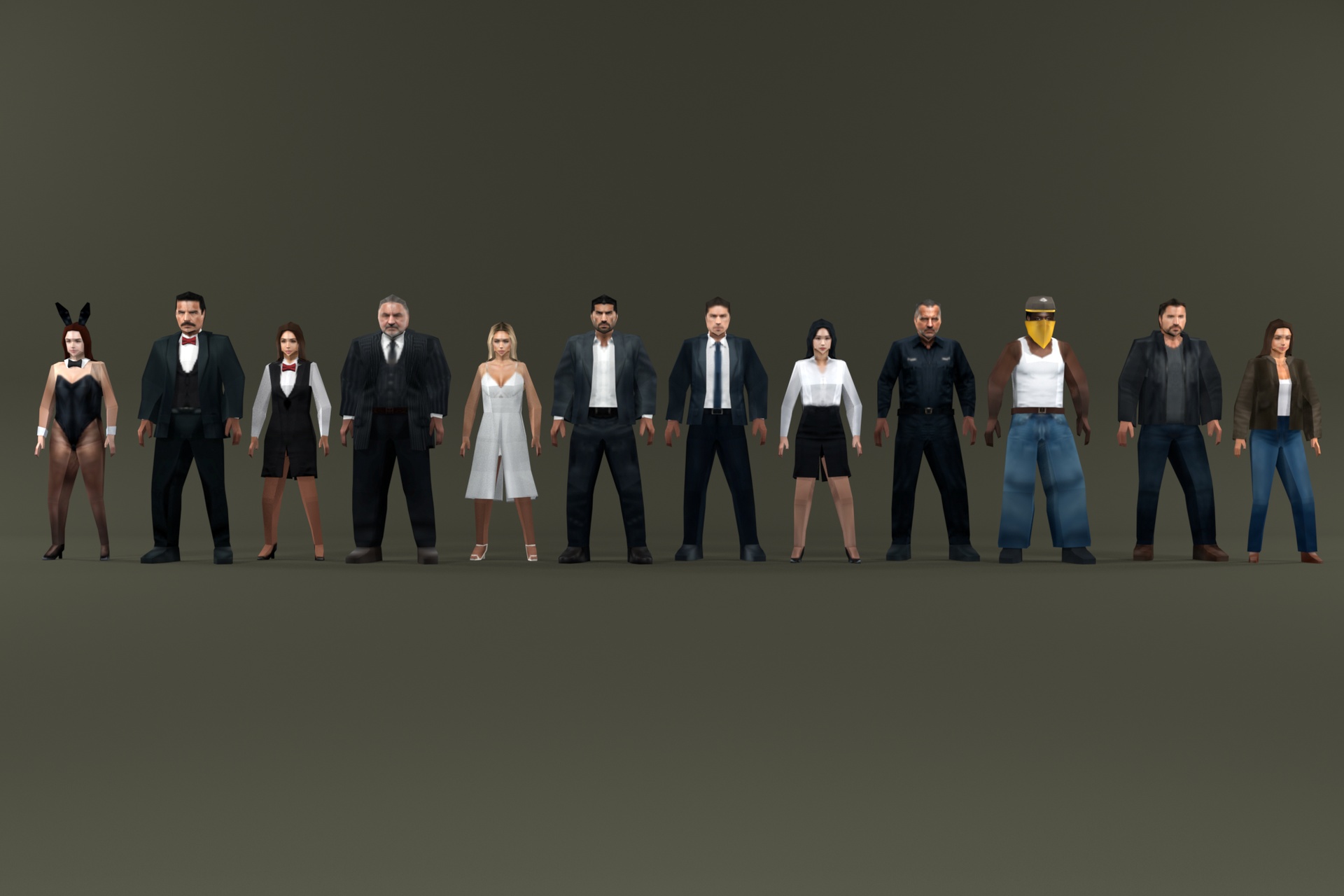 Media 1 for listing Low Poly Mafia Complete Pack - 12 Mob & City Characters