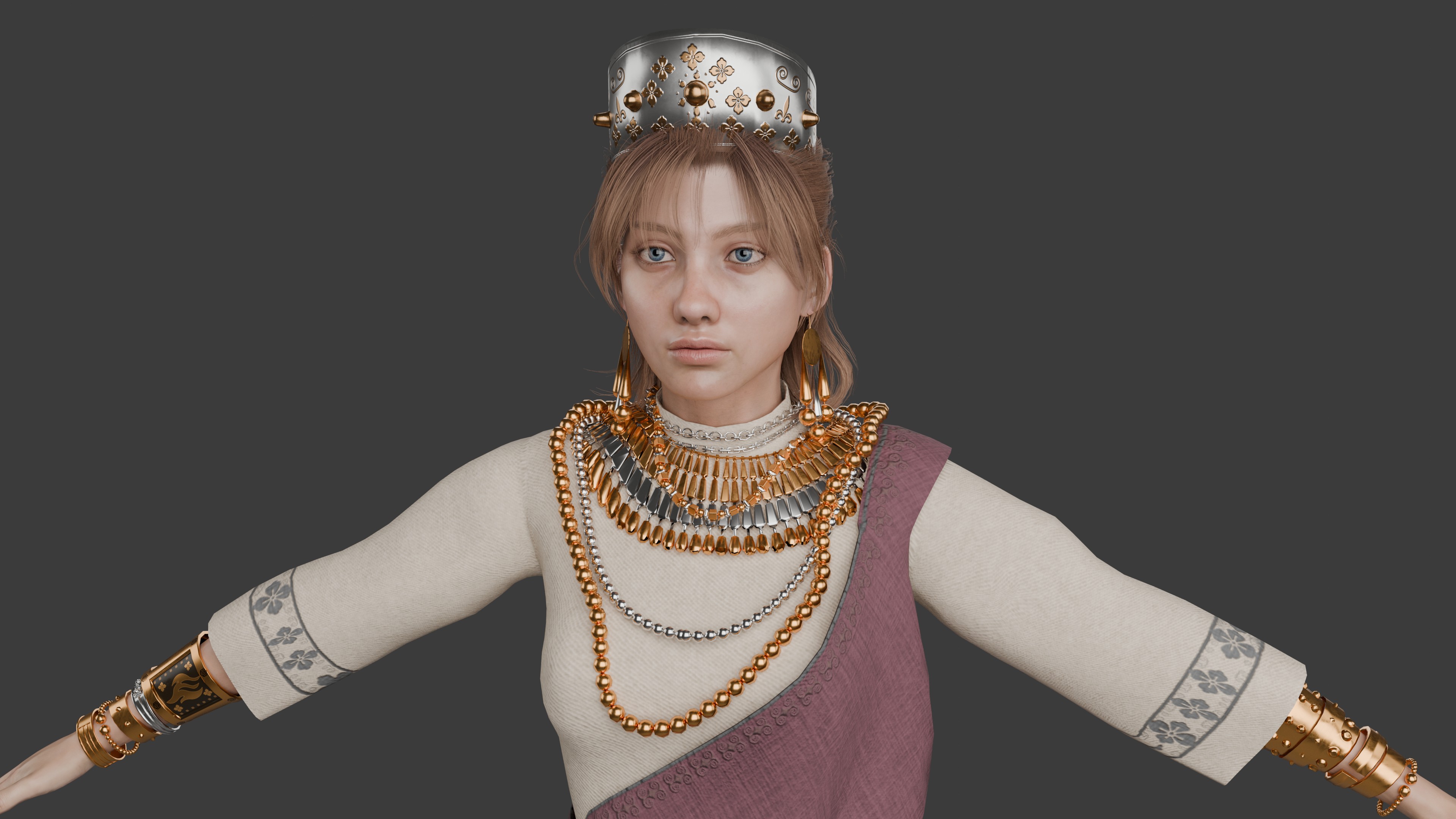 Realistic Princess Character – Game-Ready and Animation-Ready 3D Model ...