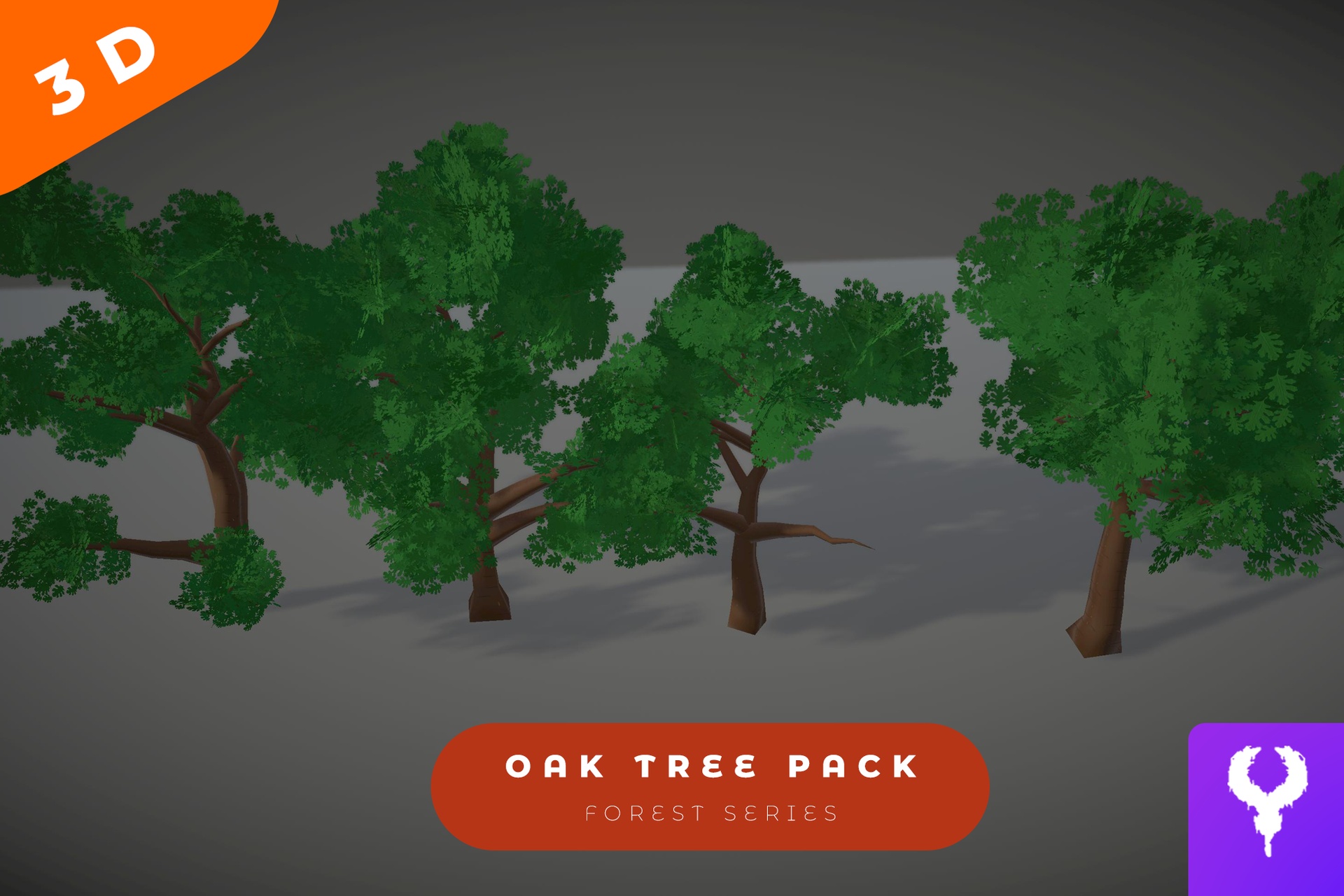 Media 1 for listing Cartoon Oak Tree Pack