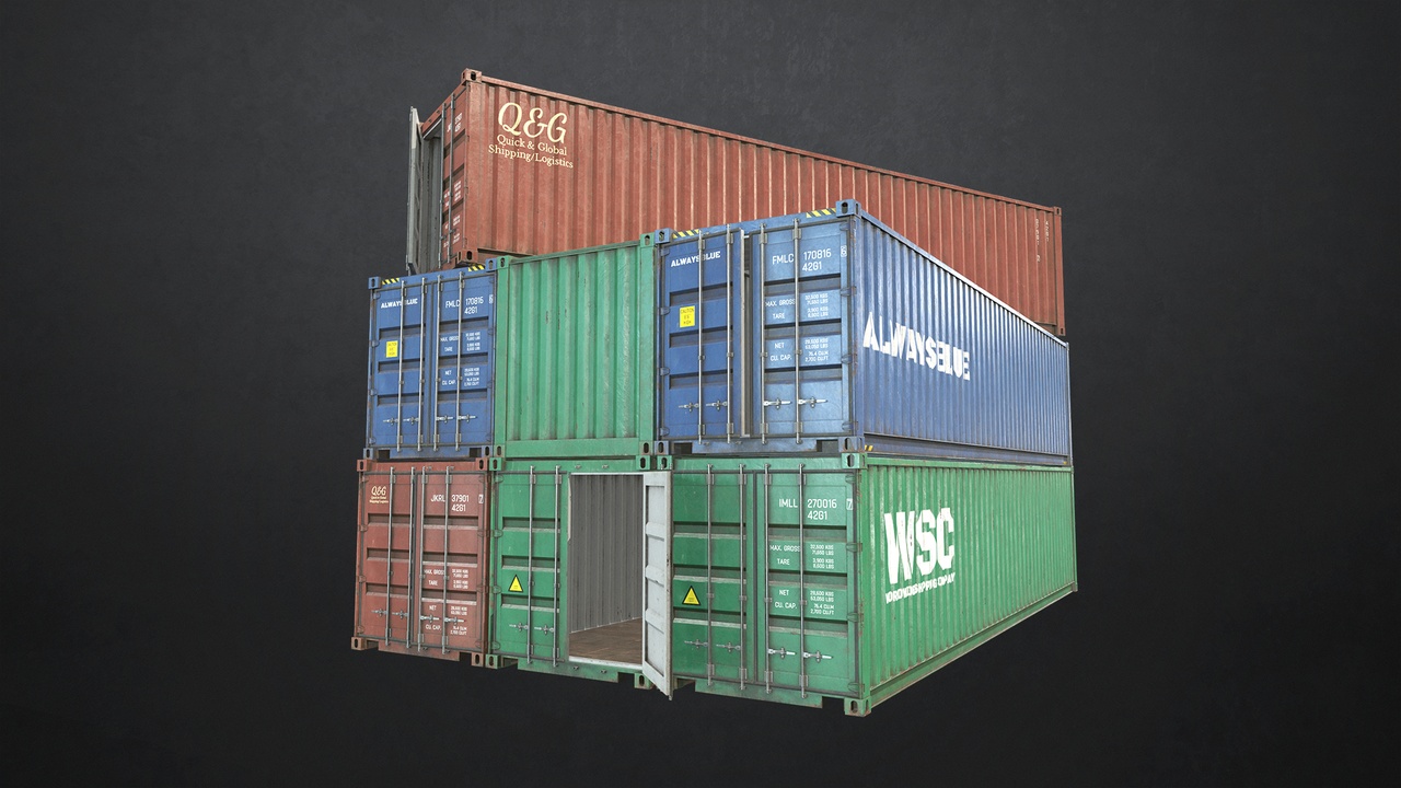 Shipping Container - Low Poly | Fab