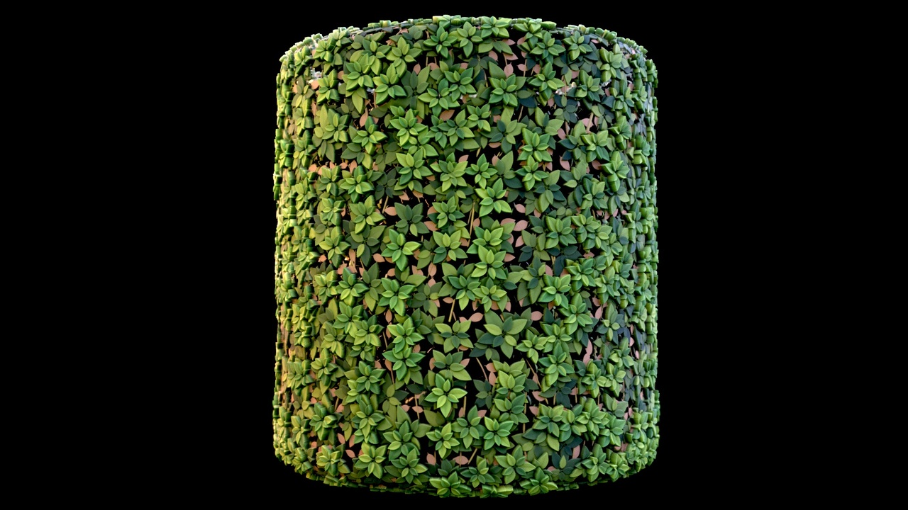 Stylized Bush customizable Substance PBR material and textures SBS