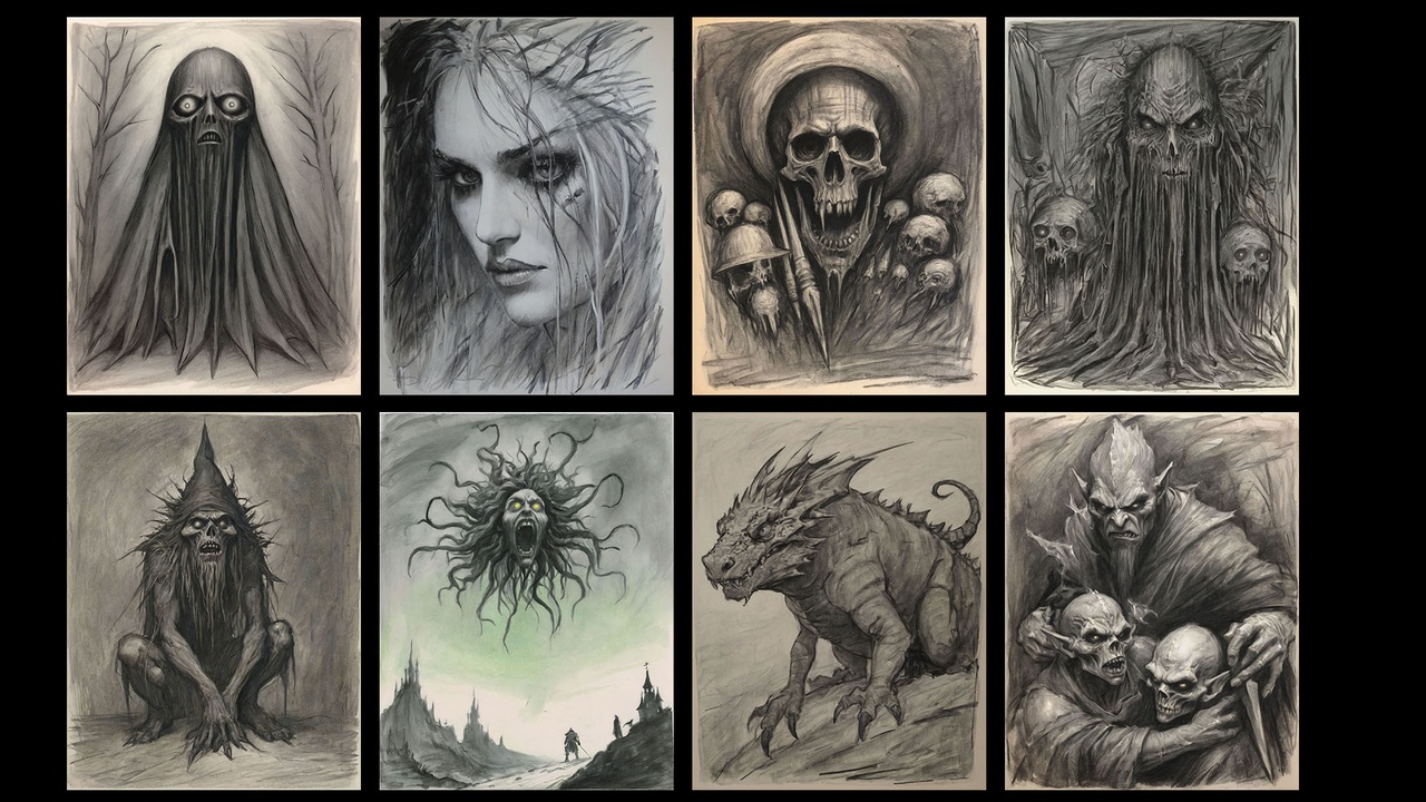 Media 1 for listing Horror Sketches Vol. 1 - 100 Images