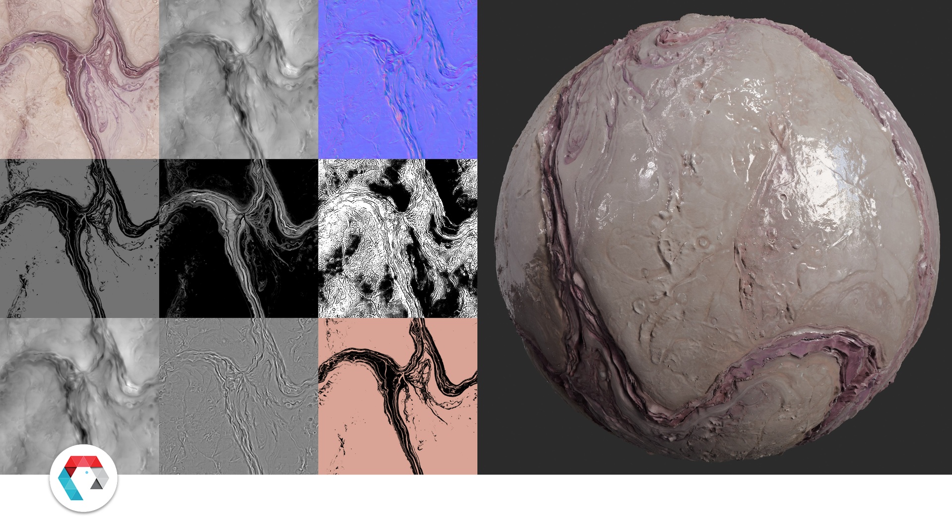 商品 132 Realistic Marble PBR Textures 的媒体 1