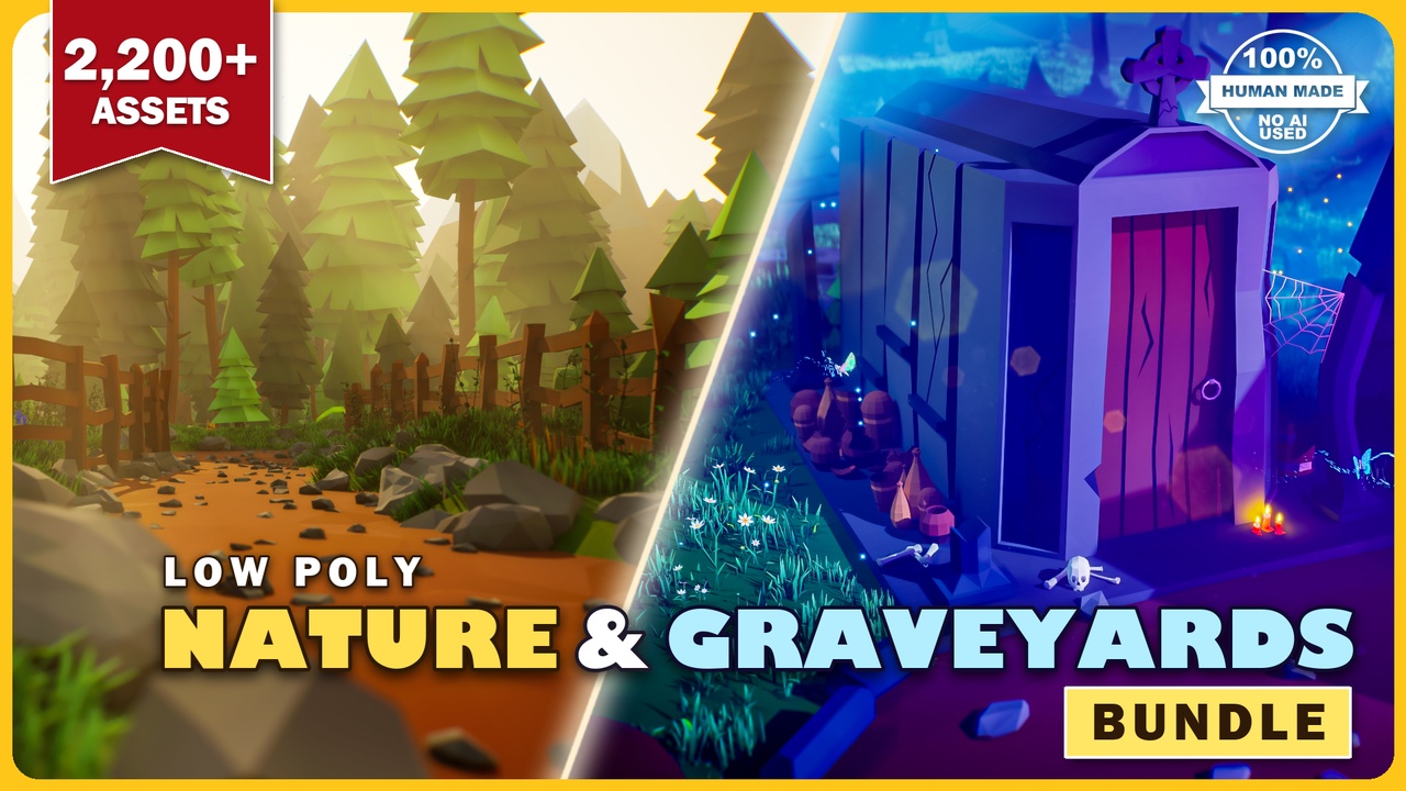 Media 1 for listing Low Poly Nature and Graveyards Bundle