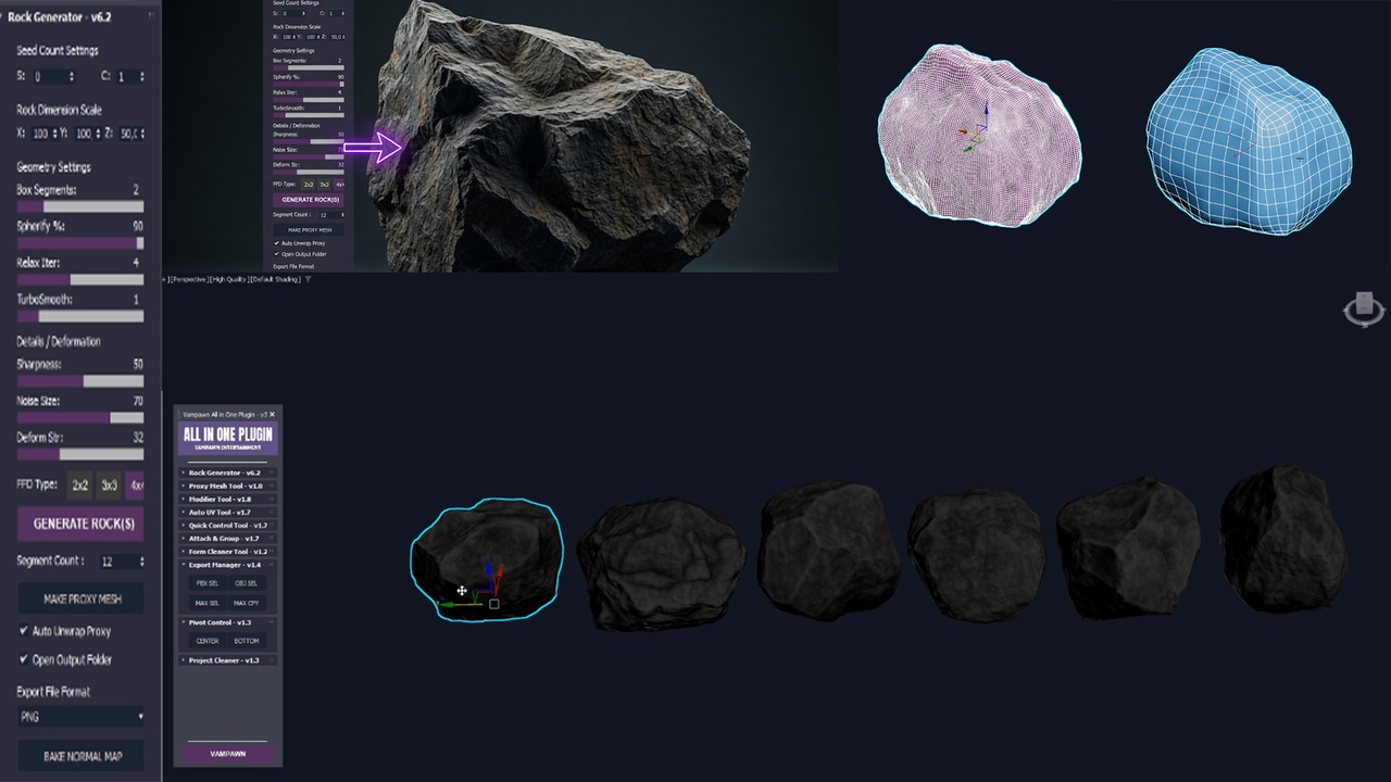Media 1 for listing 3ds Max Rock Generator
