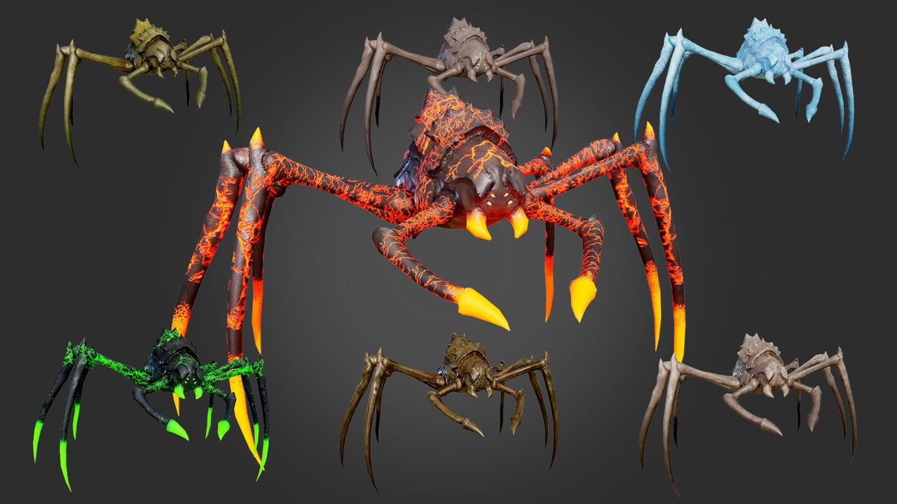 Media 1 for listing Stylized Spider 4  Game Ready