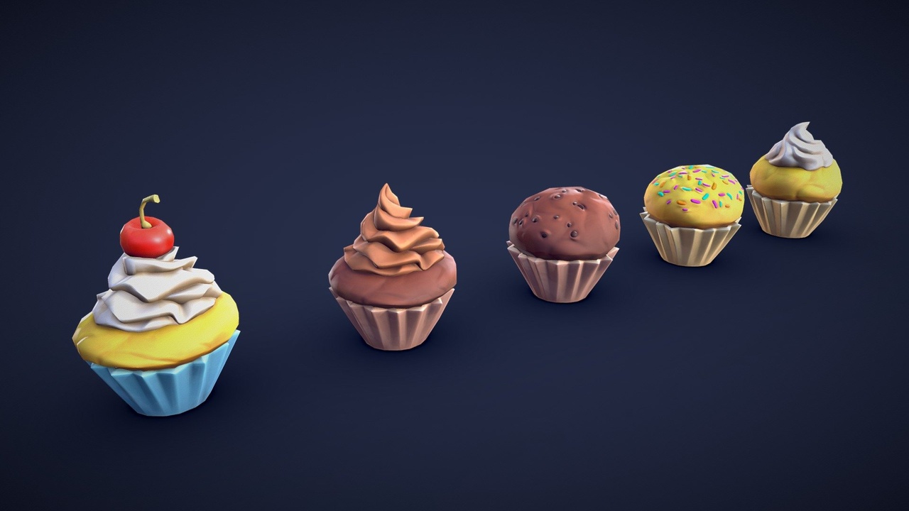 Media 1 for listing Stylized Cupcakes - Game Ready