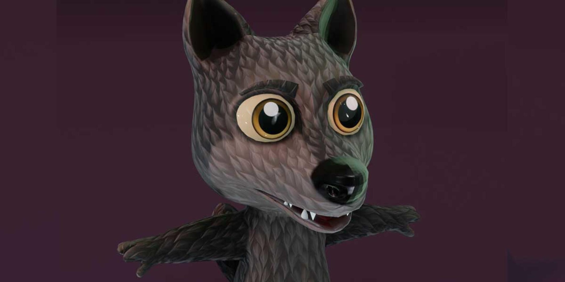 Media 1 for listing Cartoon Black Wolf 3D Model