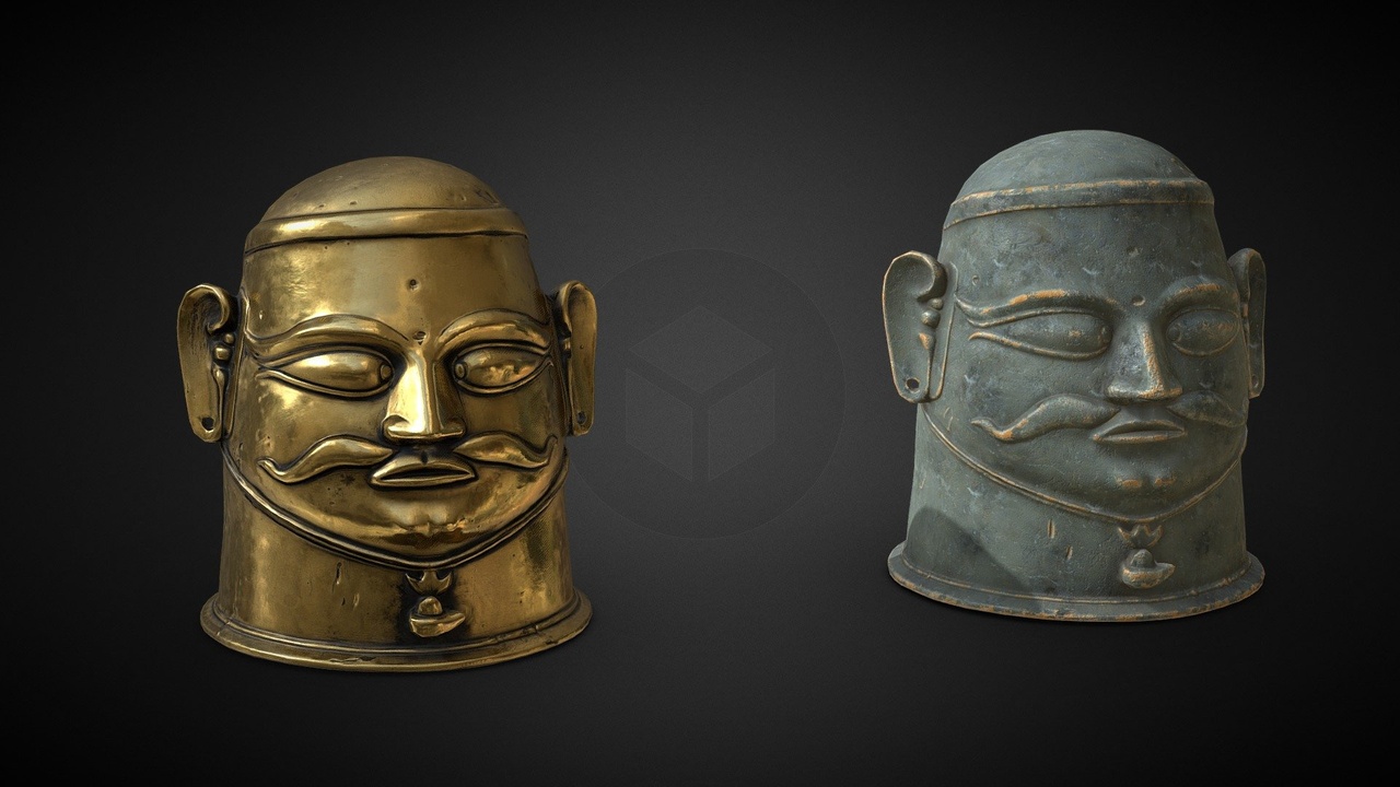 Media 1 for listing Brass Mask of Khandoba Sculptures