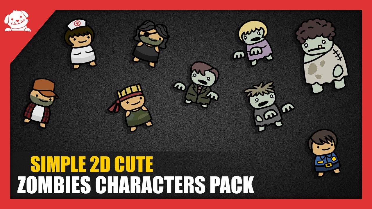 Media 1 for listing Simple 2D Cute Zombies Characters