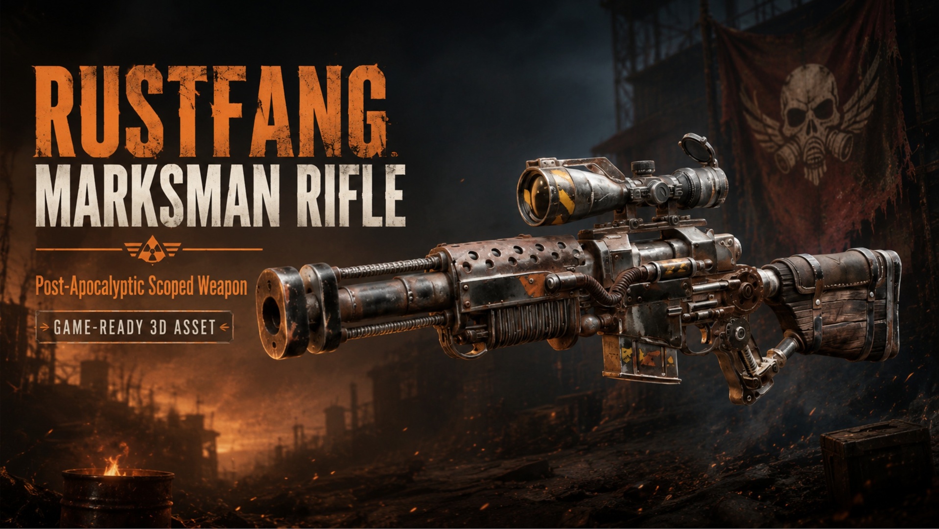 Media 1 for listing Rustfang Marksman Rifle – Post-Apocalyptic Scoped Weapon