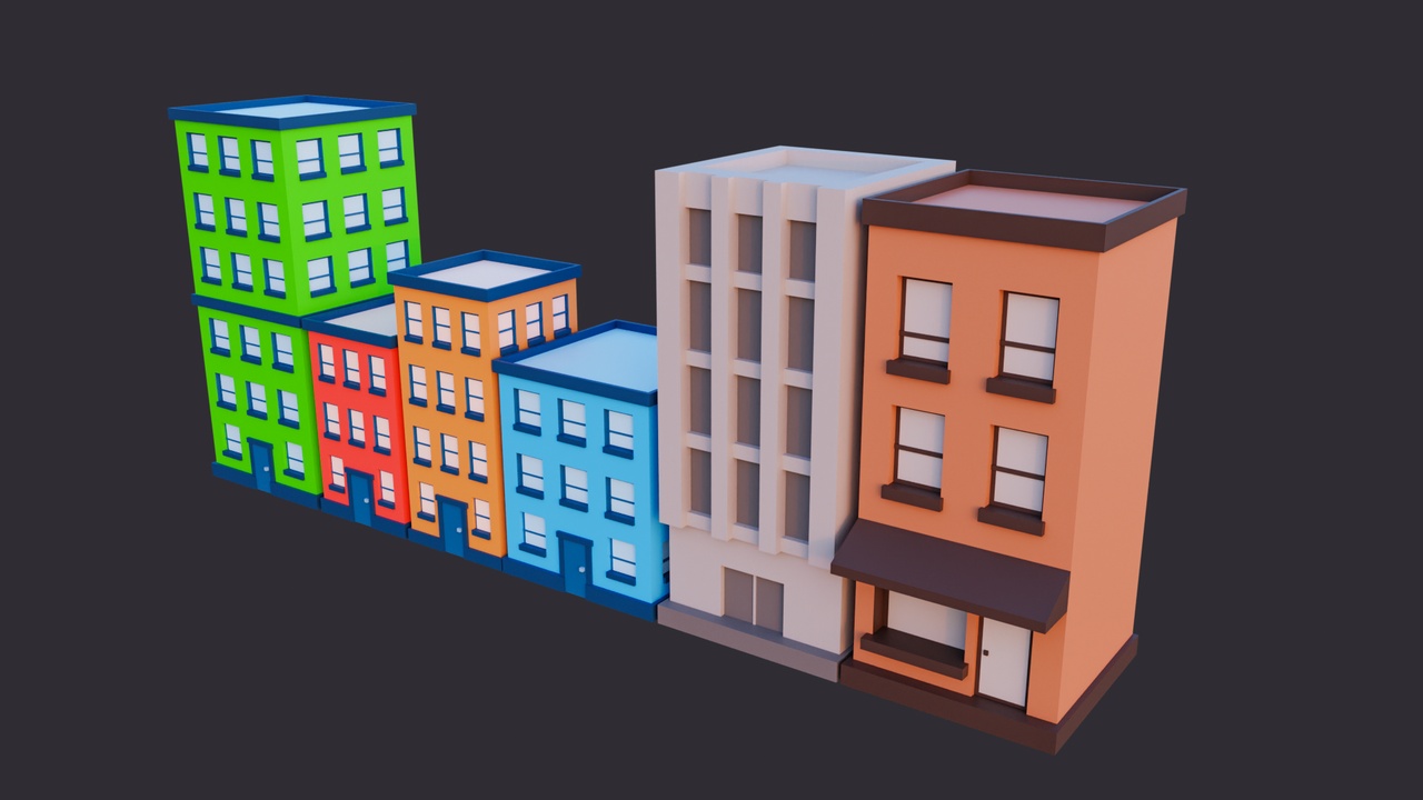 Low Poly Box Building Low Poly Building Pack | Fab