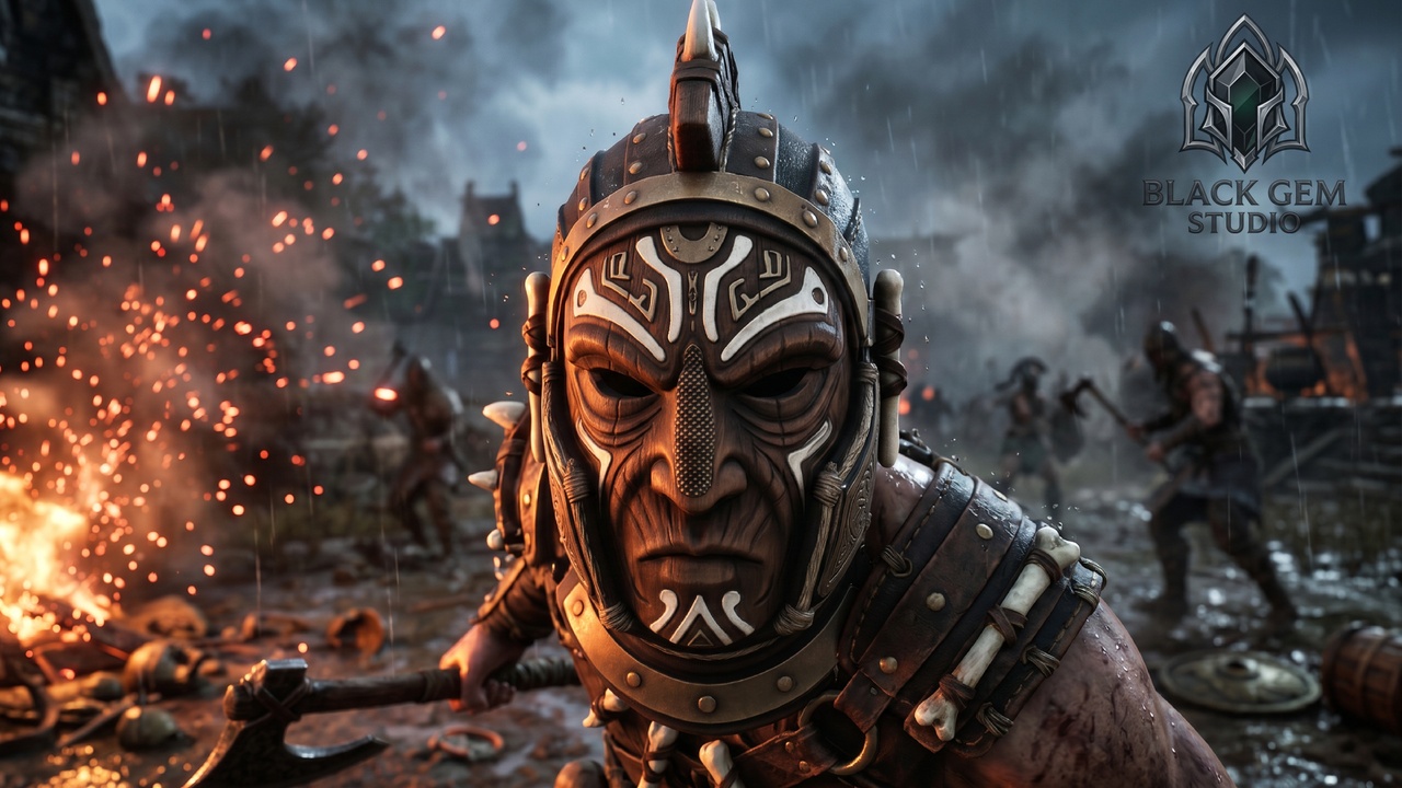 Media 1 for listing Primitive Tribal Battle Mask for Ancient Savage Warrior and Ritual Fighter