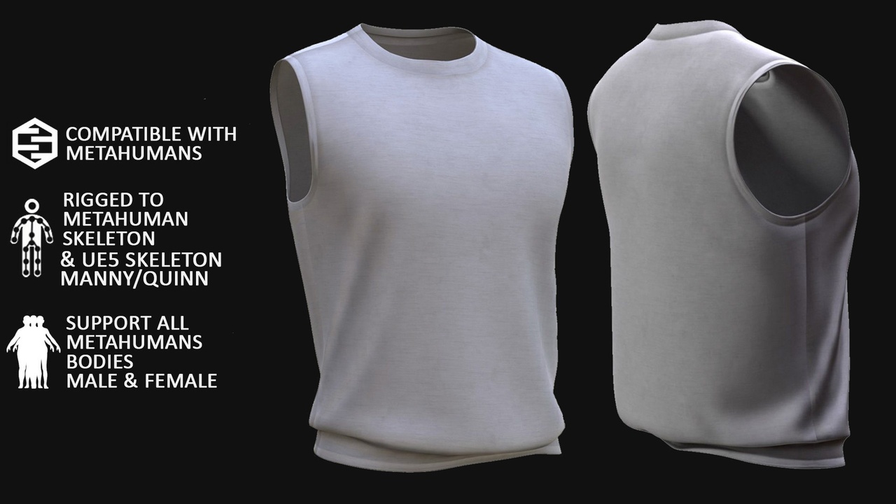 Média 1 pour l'article Tshirt 16 - All MH Bodies & UE5 Skeletons - Rigged