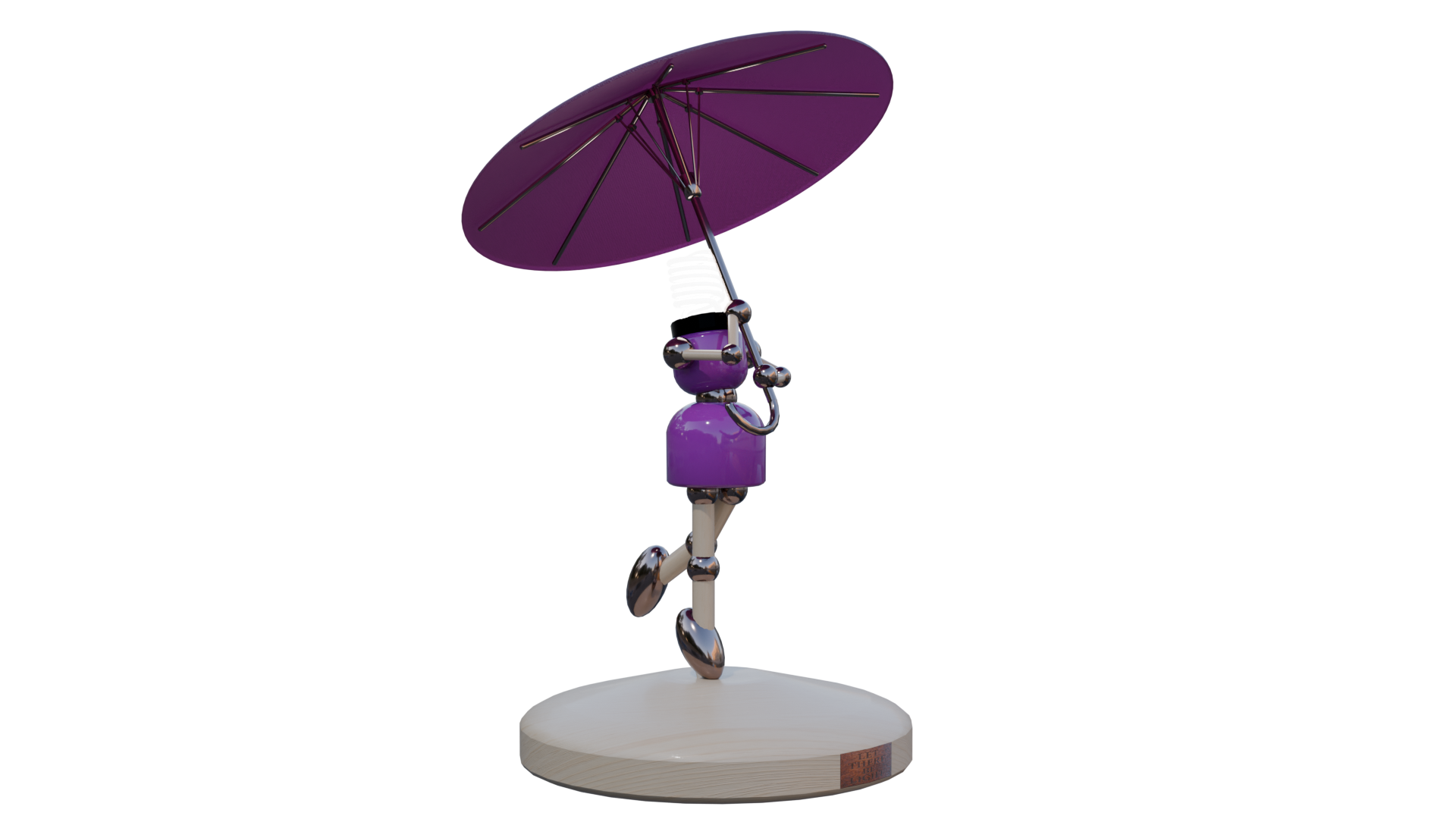 Table Lamp-Female Figure with Open Umbrella for Decoration and Interior ...