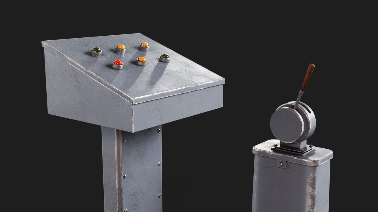 Media 1 for listing Simple Old Industrial Control Post old 3D model