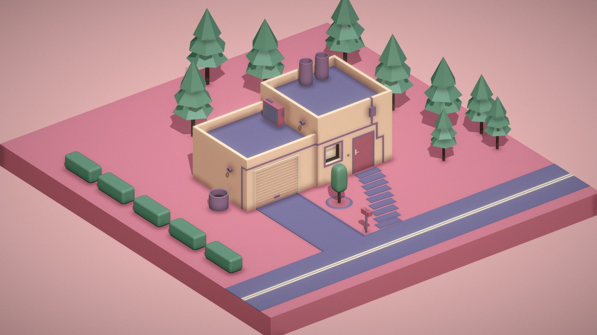 Lowpoly Isometric Scene | Fab