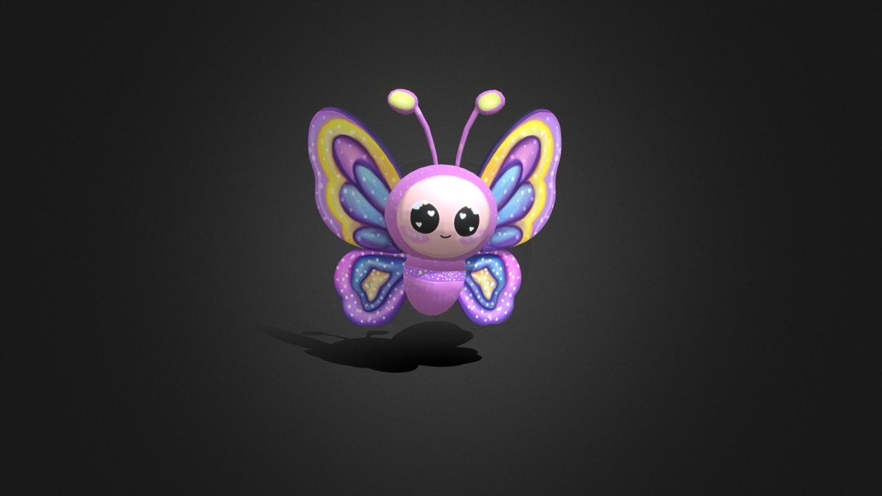 Media 1 for listing Animated Kawaii Butterfly – Cute Model in FBX