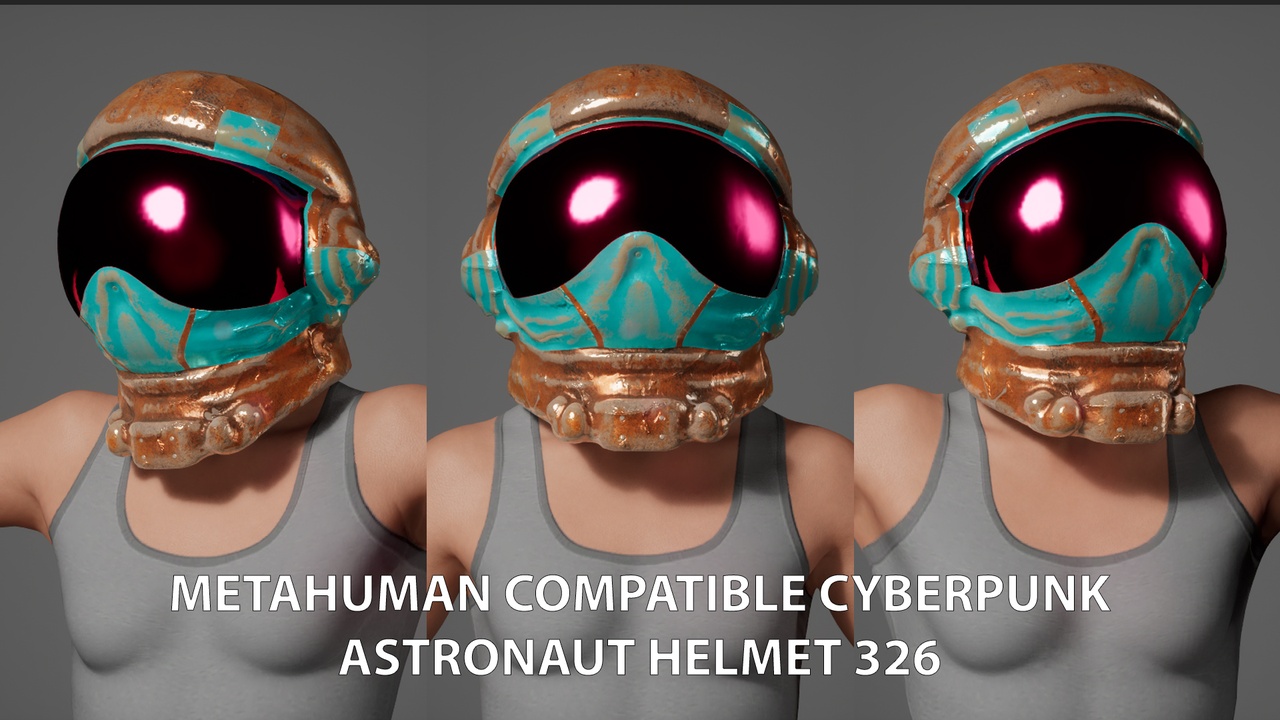 Media 1 for listing MetaHuman Compatible Cyberpunk Astronaut Helmet 326