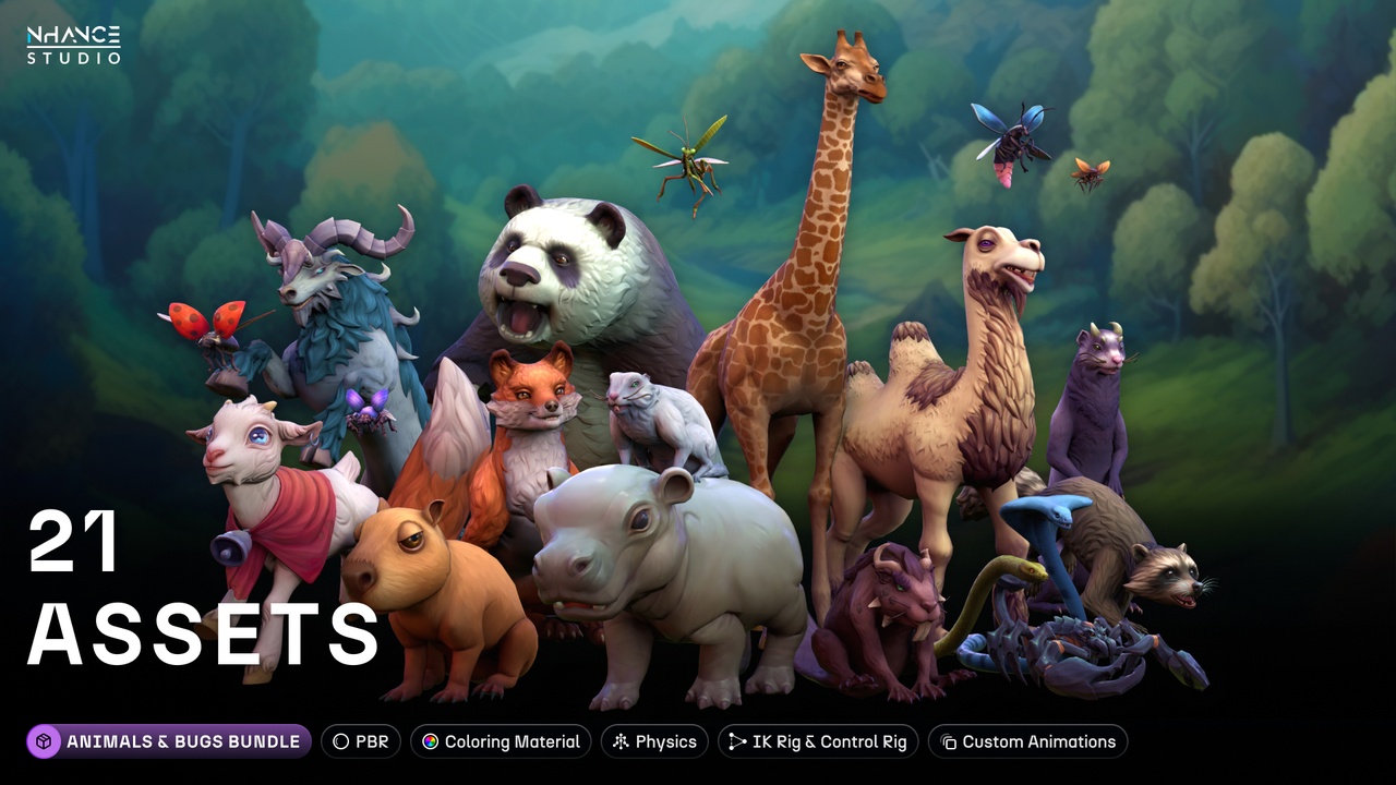 Media 1 for listing Stylized Fantasy Animals & Bugs Bundle