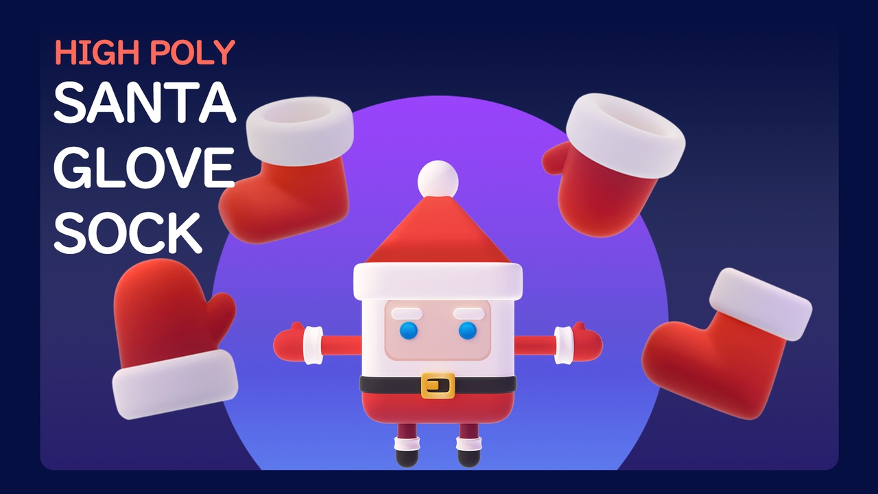 Media 1 for listing Christmas 3D Santa, Glove, Sock